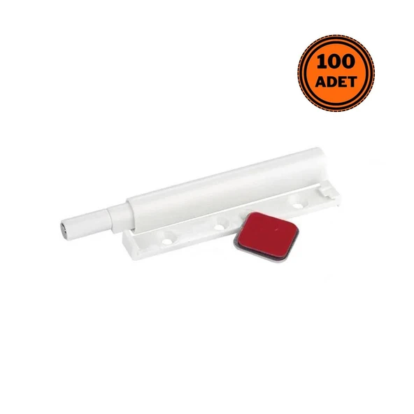 100 Adet Mıknatıslı Kapak İtici Bas Aç Kalın Tip 80 mm Beyaz ürün görseli 1