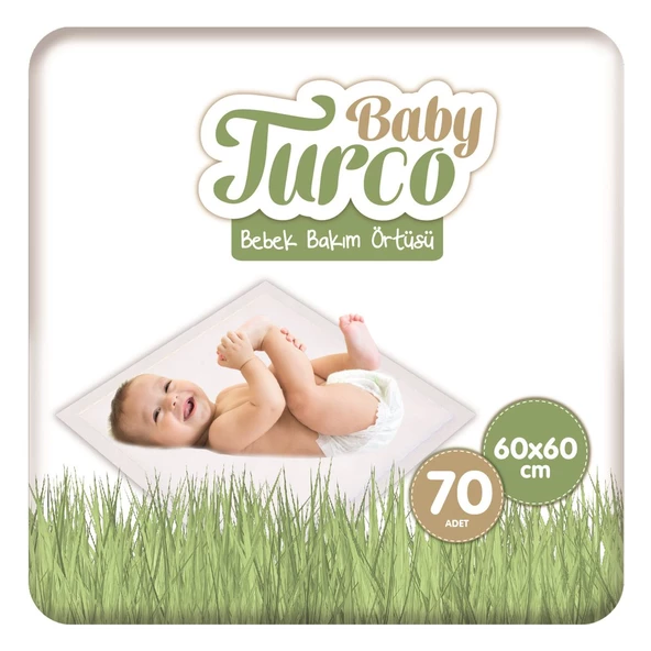 Baby Turco Bebek Bakım Örtüsü 60x60 cm 7x10 70 Adet ürün görseli 1
