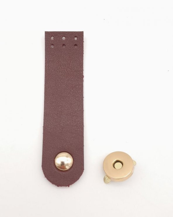 Angel Çanta Aksesuar Bordo Renk Tek Kat Suni Deri Kapak 10.5x2.5 cm Light Gold Metal ürün görseli 1