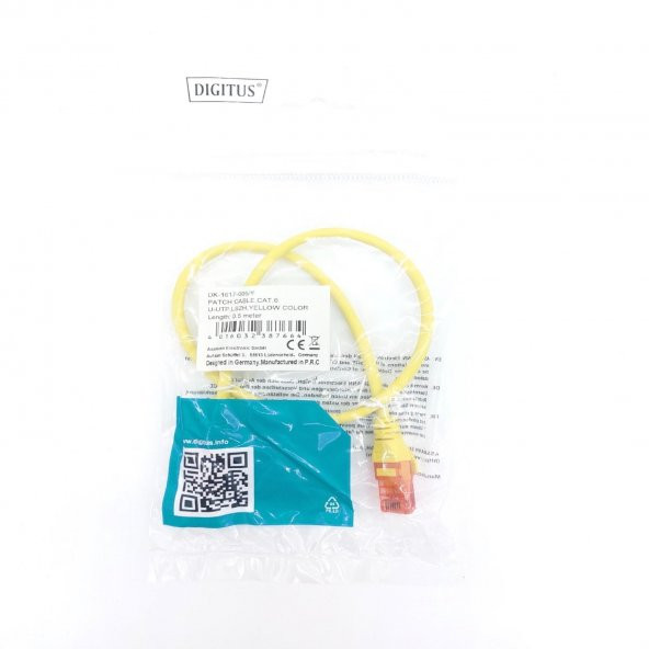 DIGITUS DK-1617-005/Y 0,50 MT SARI CAT6 PATCH CORD - Resim 3