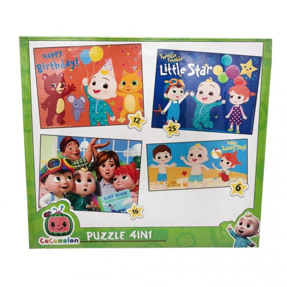 Laço Kids Cocomelon 4 in 1 Puzzle 3 yaş üstü çocuklar için Eğitici Yapboz ürün görseli 1