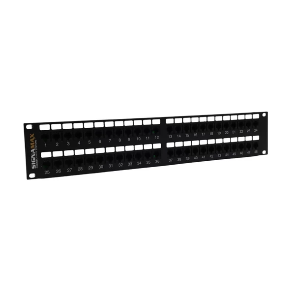 SIGNAMAX 2U 48 PORT CAT3 PATCH PANEL 2U SİYAH ürün görseli 1