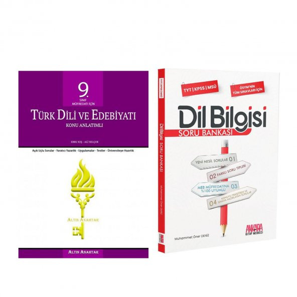 Altın Anahtar 9.Sınıf Türk Dili ve Edebiyatı Konu ve AKM Dil Bilgisi Soru Bankası Seti 2 Kitap ürün görseli 1