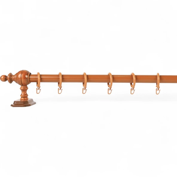 Meşe Raysız Ahşap Rustik Perde Askısı - 225 Cm - Resim 3