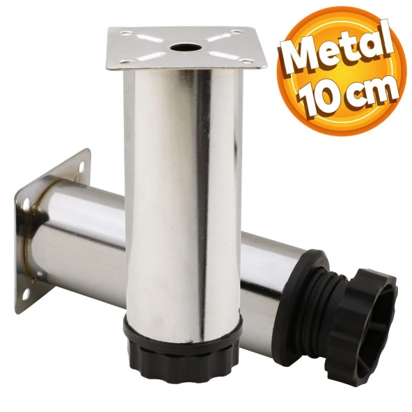 Mobilya Kanepe Baza Koltuk Metal Destek Ayağı Ayarlanabilir Krom Ayak 10 Cm ürün görseli 1