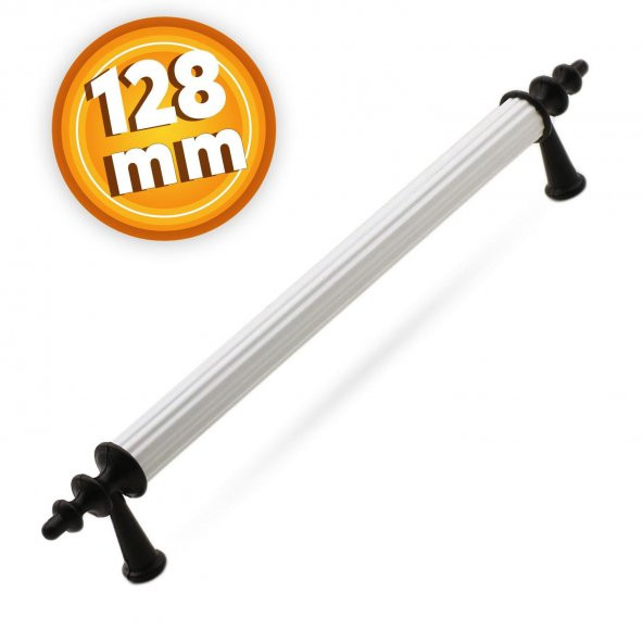 Çekmece Mutfak Dolap Kapak Kulpu Kulbu 128 mm Beyaz Metal Kulp ürün görseli 1
