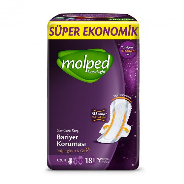 Molped Süper Ekonomik Süpernight Ped Uzun 18x6 108 Adet ürün görseli 1