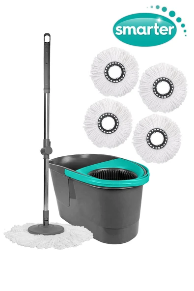 SMARTER OTOMATİK TEMİZLİK SETİ 4 MİKROFİBER MOP PASPAS ürün görseli 1