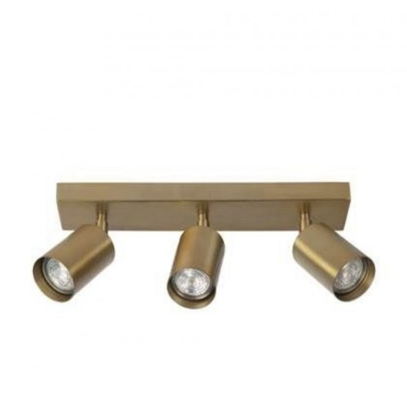 MYLİGHTS MAT ALTIN KAPLAMA  ÜÇLÜ LED SPOT HAREKETLİ LED AVİZE LED APLİK ürün görseli 1
