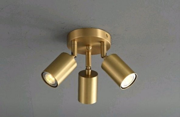 MYLİGHTS MAT ALTIN METAL HAREKETLİ  LED AVİZE LED SPOT GÜNIŞIĞI AMPULLÜ ürün görseli 1