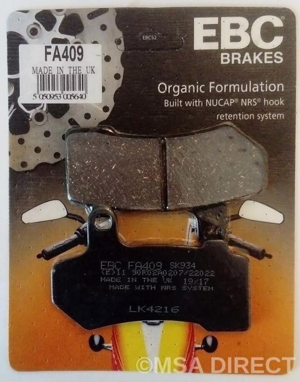 Ebc Fa409 2015-2022 Harley-Davidson Road Glide Special Arka Fren Balatası ürün görseli 1
