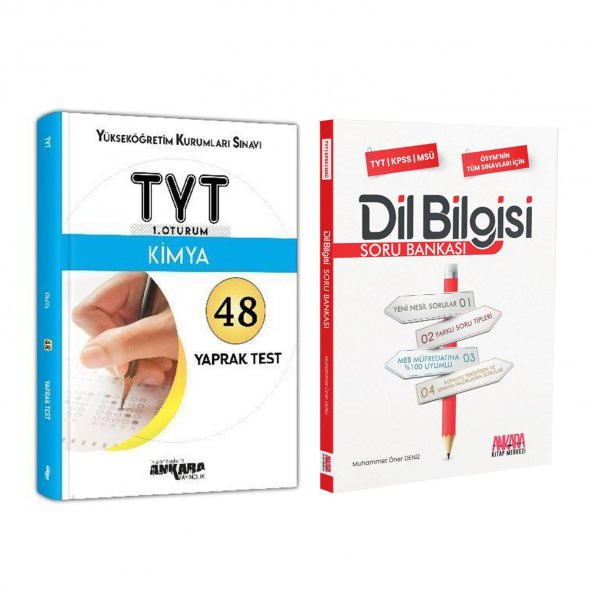 Ankara Yayınları TYT Kimya Yaprak Test ve AKM Dil Bilgisi Soru Bankası Seti 2 Kitap ürün görseli 1