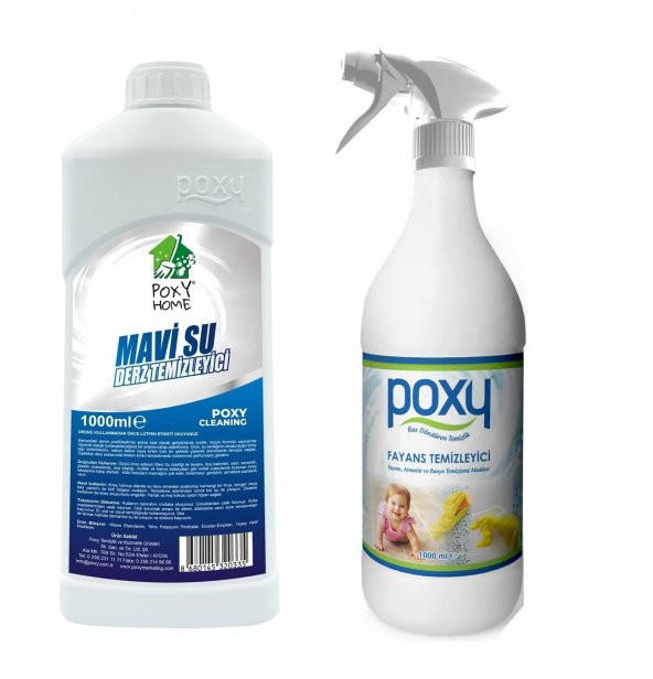 Poxy Fayans Temizleyici 1 Lt & Poxy Mavi Su 1 Lt ürün görseli 1
