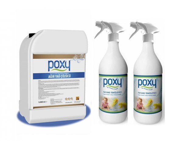 Poxy Ağır Yağ Çözücü 5 Kg & Fayans Temizleyici 1 Kg 2 Adet ürün görseli 1
