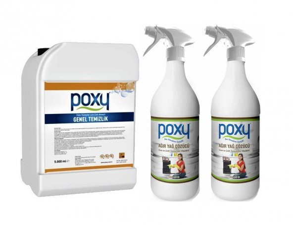 Poxy Genel Temizlik 5 Kg  & Ağır Yağ Çözücü 1 Kg 2 Adet ürün görseli 1