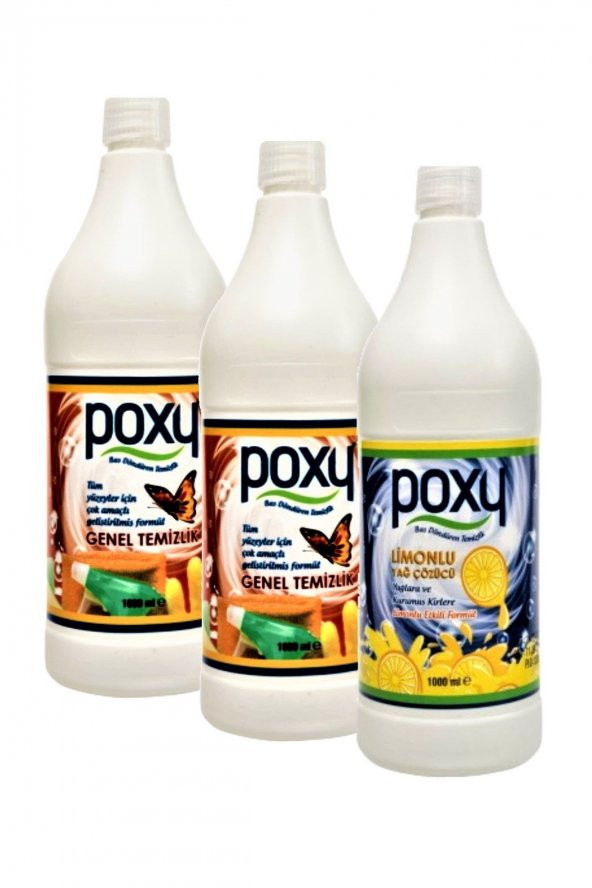 Çok Amaçlı Genel Temizlik Leke Çözücü 2 x 1 lt & Limonlu Yağ Çözücü 1 Lt ürün görseli 1