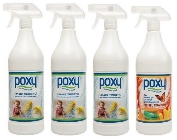 Poxy Fayans Temizleyici 3 Adet & Poxy Genel Temizlik 1 Adet ürün görseli 1