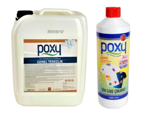 POXY GENEL TEMİZLİK 5 KG & POXY SIVI LEKE ÇIKARICI 1 KG ürün görseli 1