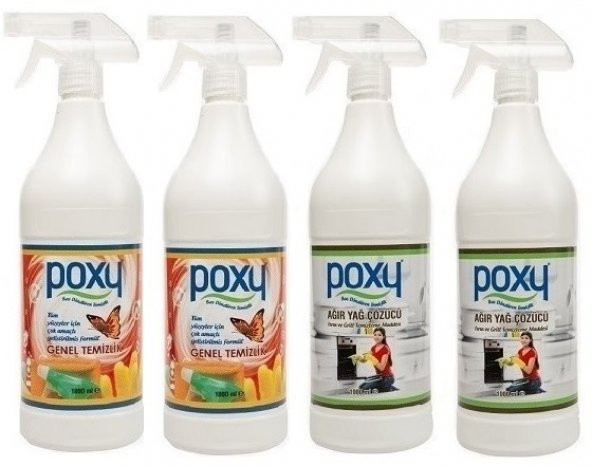 Poxy Genel Temizlik 1 Kg 2 Adet & Poxy Ağır Yağ Çözücü 1 Kg 2 Adet ürün görseli 1