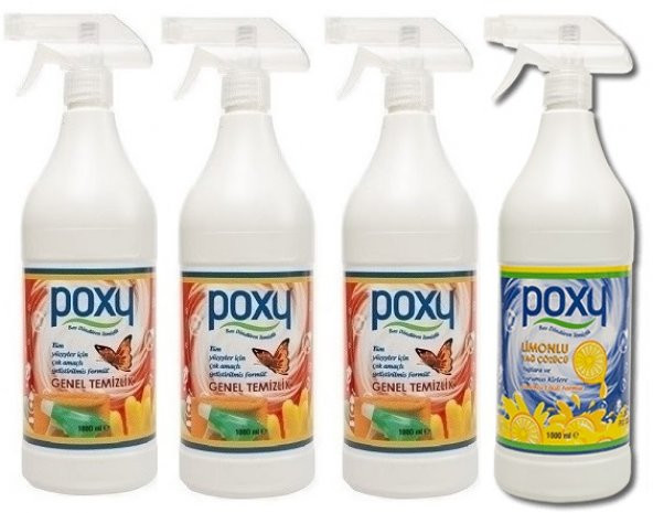 Poxy Genel Temizlik 1 Kg 3 Adet & Poxy Limonlu Yağ Çözücü 1 Kg 1 Adet ürün görseli 1