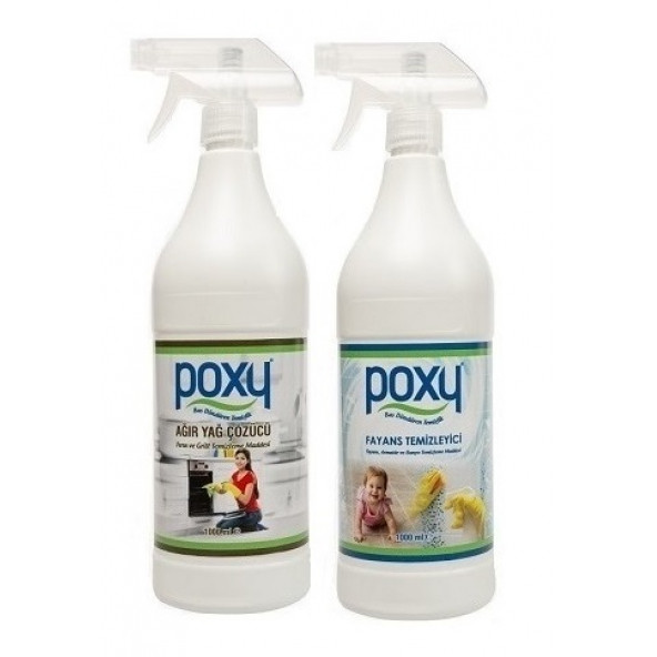 Poxy Fayans Temizleyici 1000 ml + Poy Ağır Yağ Çözücü 1000 ml ürün görseli 1
