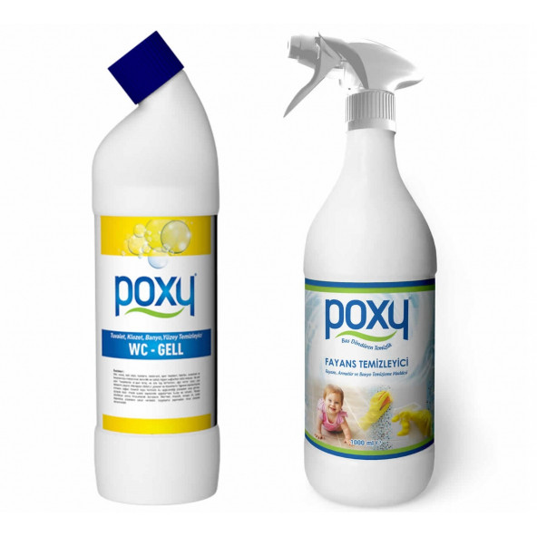 Poxy Fayans Temizleyici 1000 ml + Poxy Wc Jell 1000 ml SET ürün görseli 1