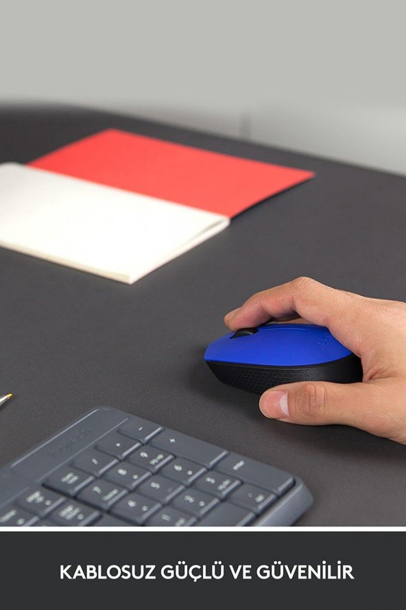 Logitech M171 Kablosuz Usb Alıcılı Optik Mouse Mavi - Resim 2