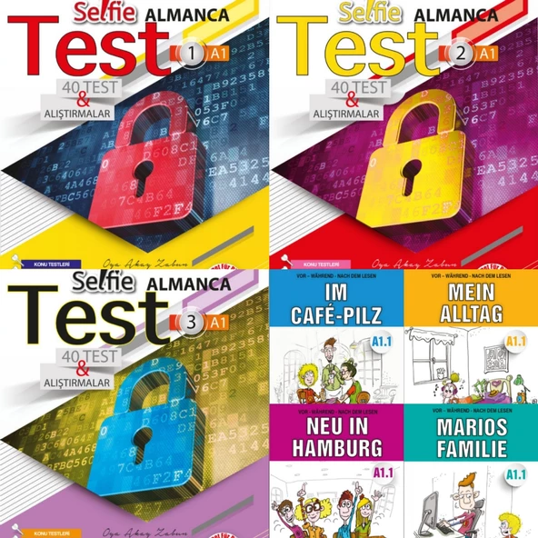 ÇIPA ALMANCA A1 SEVİYE SELFİE TEST + HİKAYE SETİ TOPLAM 7 KİTAP ürün görseli 1
