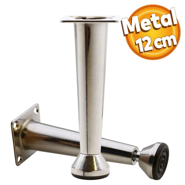 Mobilya Sehpa Puf Zigon Metal Ayağı Ayarlanabilir Krom Ayak 12 cm ürün görseli 1