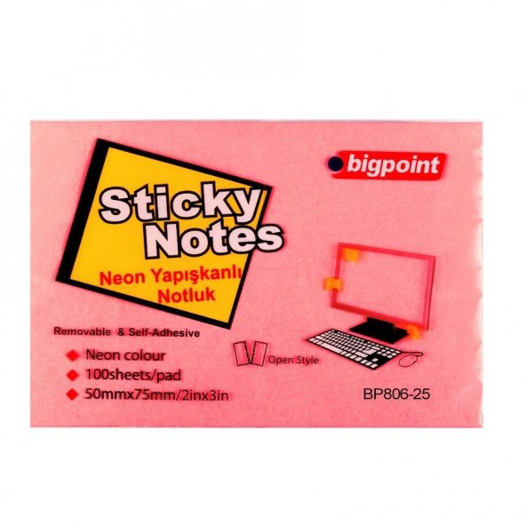 BIGPOINT YAPISKANLI KAGIT 50x75 NEON KIRM.1LI(806) ürün görseli 1