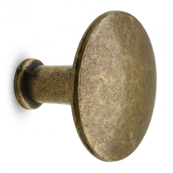 Düğme Çekmece Dolap Kapak Kulpu Kulbu Antik Sarı Metal Kulp ürün görseli 1