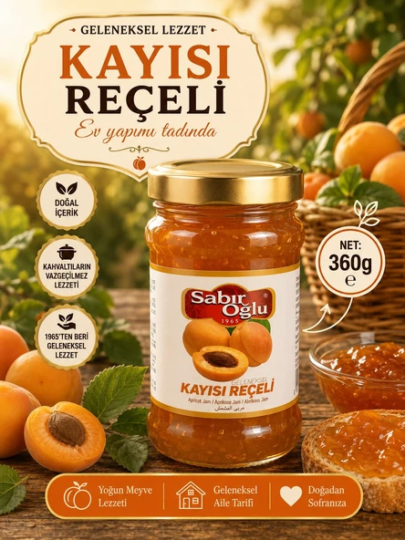 SABIROĞLU KAYISI REÇELİ NET 360 GR KAVANOZ ürün görseli 1