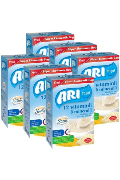 Arı Mama Sütlü Pirinç Unu 500 gr 6lı EKONOMİK SET ürün görseli 1