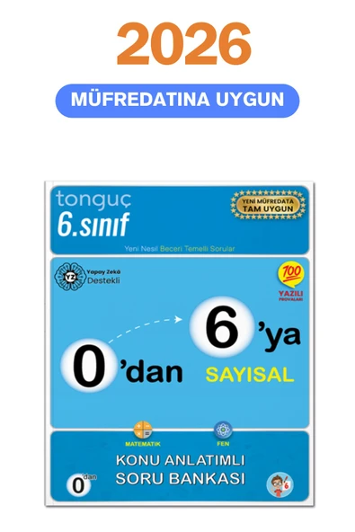 0dan 6ya Sayısal Konu Anlatımlı Soru Bankası - Tonguç Yayınları ürün görseli 1