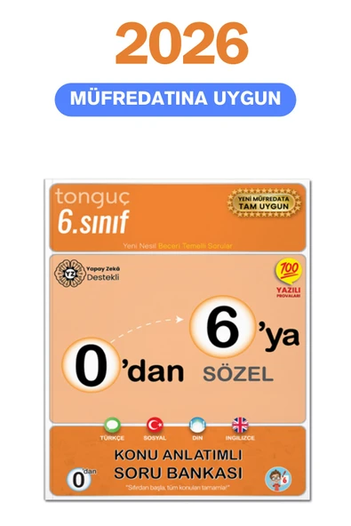 0dan 6ya Sözel Konu Anlatımlı Soru Bankası - Tonguç Yayınları ürün görseli 1