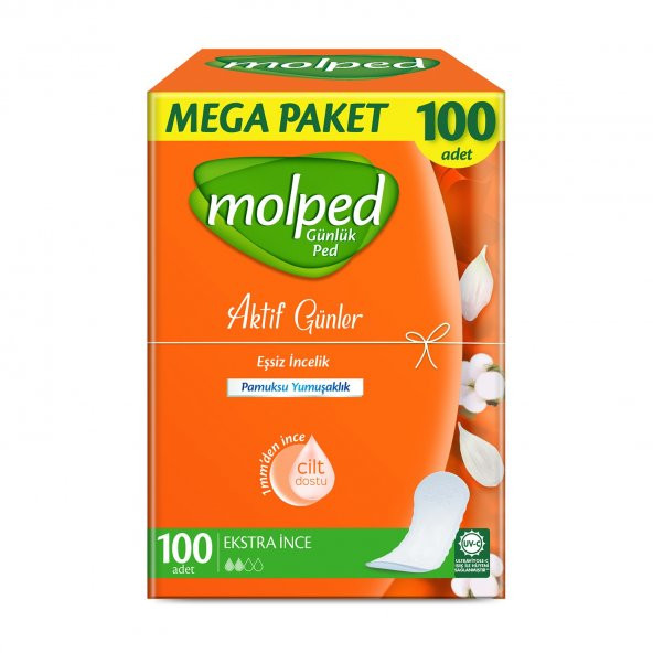 Molped Mega Paket Aktif Günler Günlük Ped Ekstra İnce 100x6 600 Adet ürün görseli 1