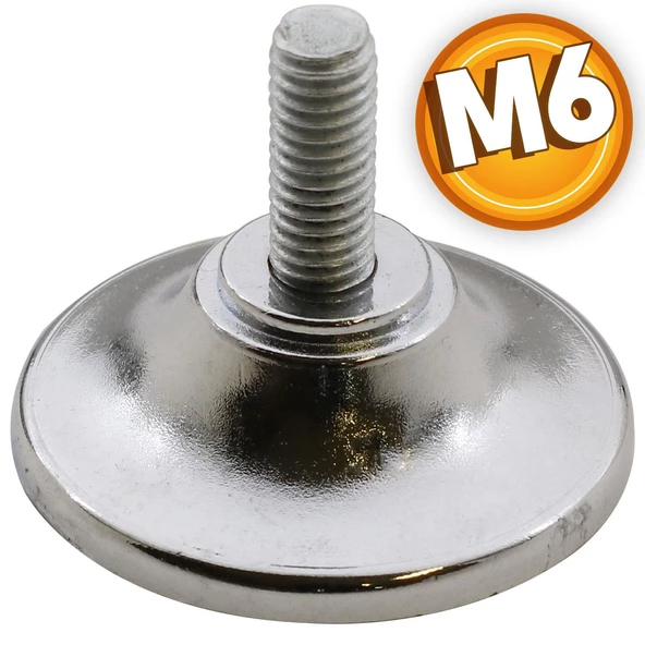 Ayder Metal Düz Bingo Mobilya Ayağı Krom M6 ürün görseli 1