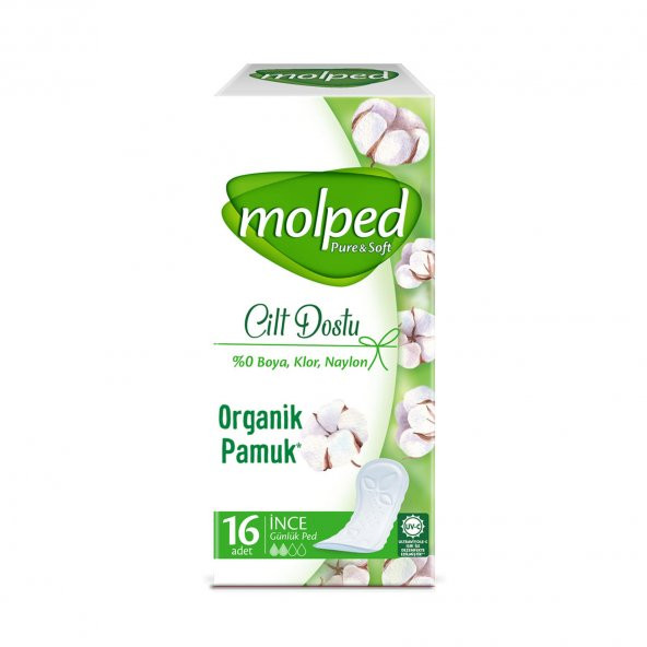Molped Cilt Dostu Pure&Soft Günlük Ped İnce 16x4 64 Adet ürün görseli 1