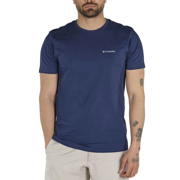 Columbia CSC M Basıc SM Logo Brushed SS Tee Erkek Tişört Lacivert CS0282-466 ürün görseli 1