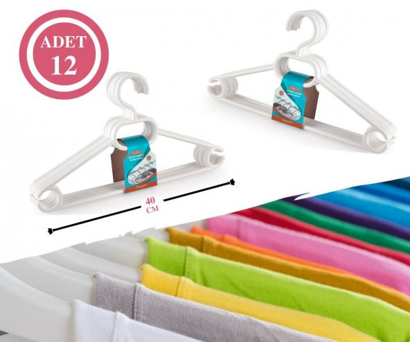 Flora F316 Büyük Boy Klasik Askı 12li, 40 cm ürün görseli 1