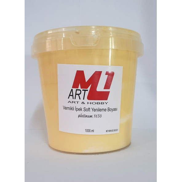 M1 ART Su Bazlı Vernikli İpek Soft Yenileme Boyası KREM 1000.ml-Mobilya,cam,mermer,beyaz eşya,fayans,seramik,parke ürün görseli 1