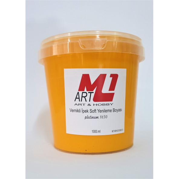 M1 ART Su Bazlı Vernikli İpek Soft Yenileme Boyası TURUNCU 1000.ml-Mobilya,cam,mermer,beyaz eşya,fayans,seramik,parke ürün görseli 1
