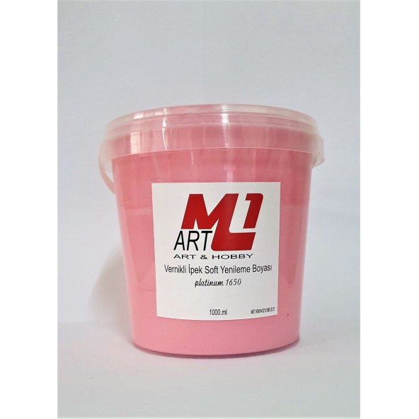 M1 ART Su Bazlı Vernikli İpek Soft Yenileme Boyası ŞEKER PEMBE 1000.ml-Mobilya,cam,mermer,beyaz eşya,fayans,seramik,parke ürün görseli 1