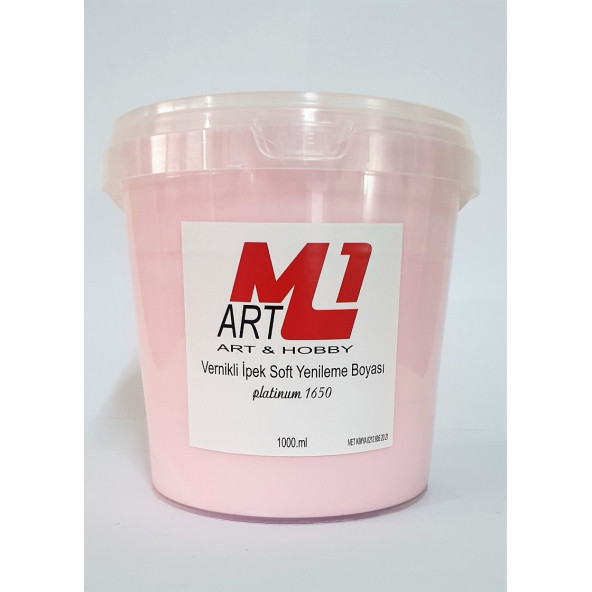 M1 ART Su Bazlı Vernikli İpek Soft Yenileme Boyası TOZ PEMBE 1000.ml-Mobilya,cam,mermer,beyaz eşya,fayans,seramik,parke ürün görseli 1
