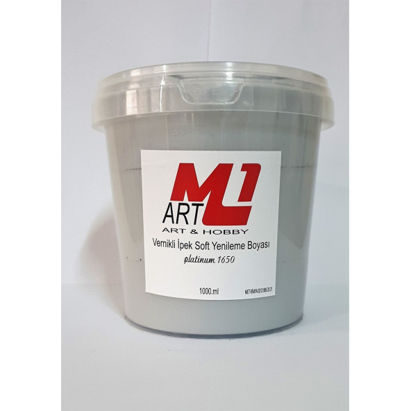 M1 ART Su Bazlı Vernikli İpek Soft Yenileme Boyası ANDEZİT SOFT GRİ 1000.ml-Mobilya,cam,mermer,beyaz eşya,fayans,seramik,parke ürün görseli 1