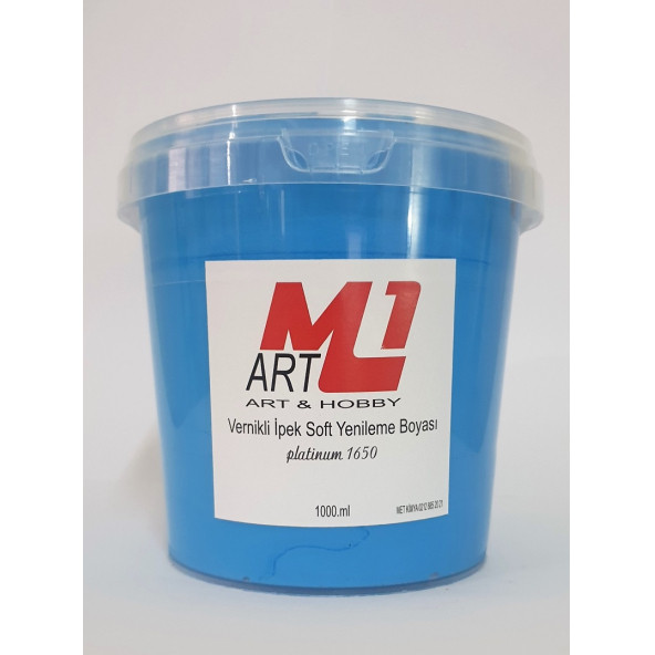 M1 ART Su Bazlı Vernikli İpek Soft Yenileme Boyası TURKUAZ 1000.ml-Mobilya,cam,mermer,beyaz eşya,fayans,seramik,parke ürün görseli 1