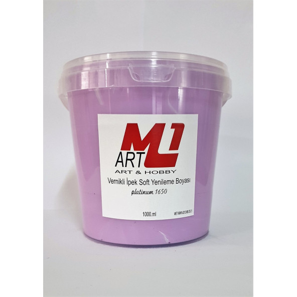 M1 ART Su Bazlı Vernikli İpek Soft Yenileme Boyası LİLA 1000.ml-Mobilya,cam,mermer,beyaz eşya,fayans,seramik,parke ürün görseli 1