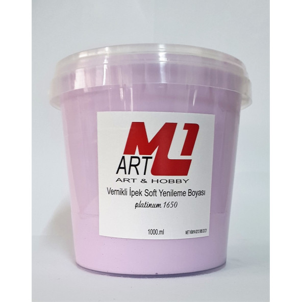 M1 ART Su Bazlı Vernikli İpek Soft Yenileme Boyası SOFT LİLA 1000.ml-Mobilya,cam,mermer,beyaz eşya,fayans,seramik,parke ürün görseli 1