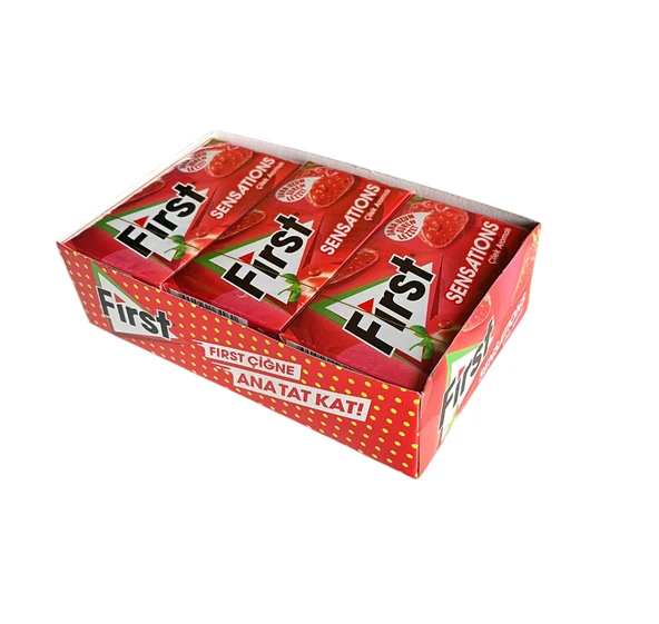 First Sensations Çilek Aromalı Sakız  27 gr 12 Adet ürün görseli 1