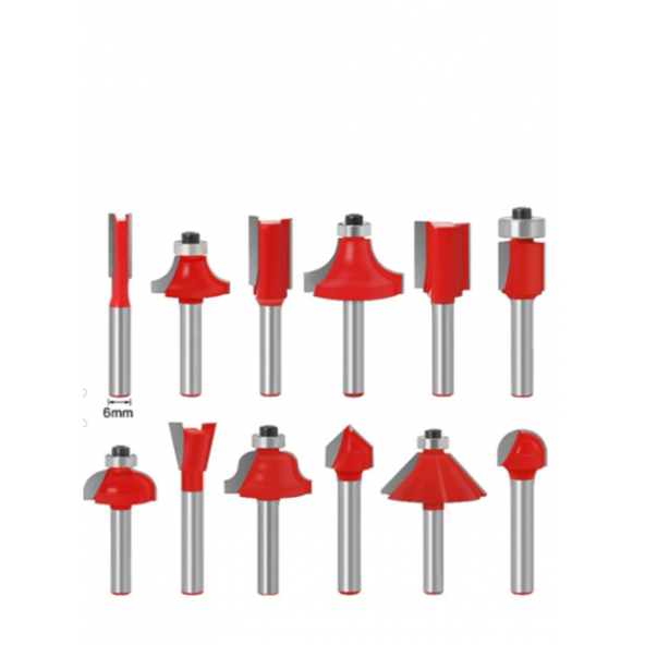 12 Parça freze uç takımı 6mm-8mm-12mm - Resim 2
